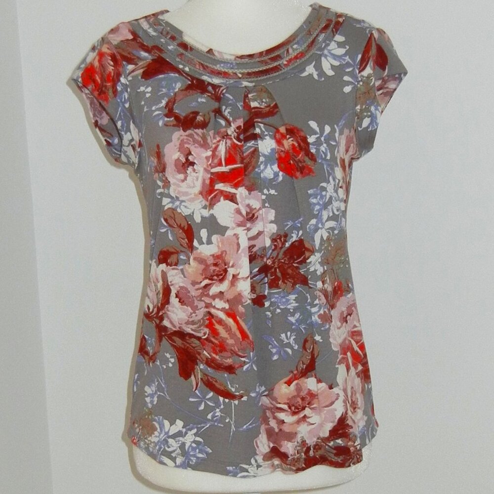 Daniel Rainn Scoop Neck Pleat Detail Knit Size XSP Top